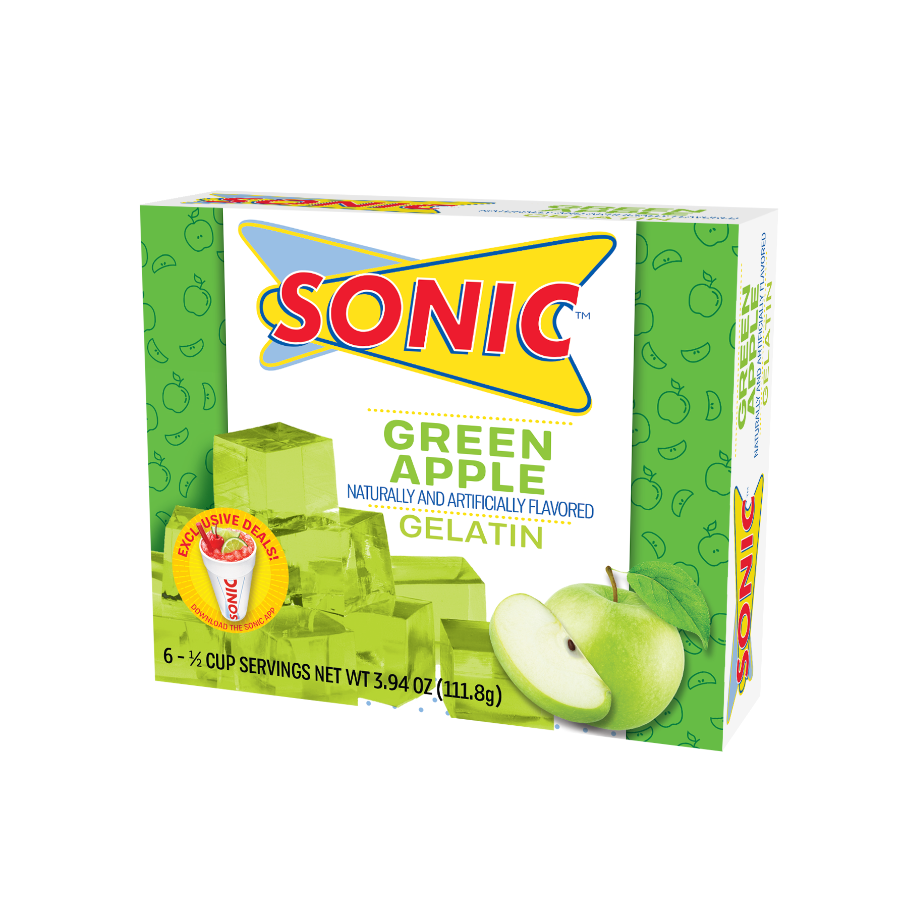 Buy Sonic Green Apple Gelatin it's gluten free & low fodmap