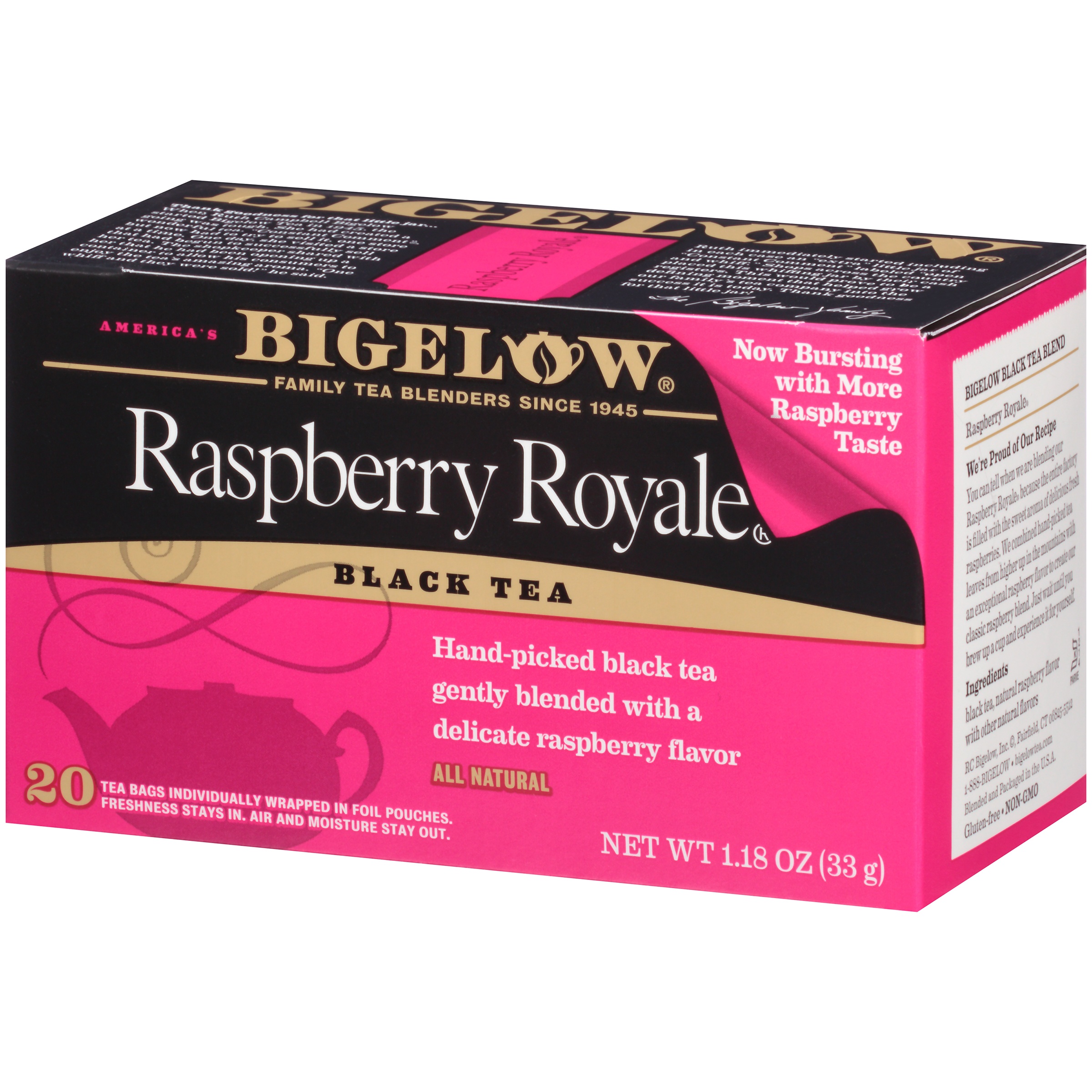 Bigelow Raspberry Royale Black Tea Bags: Nutrition & Ingredients ...