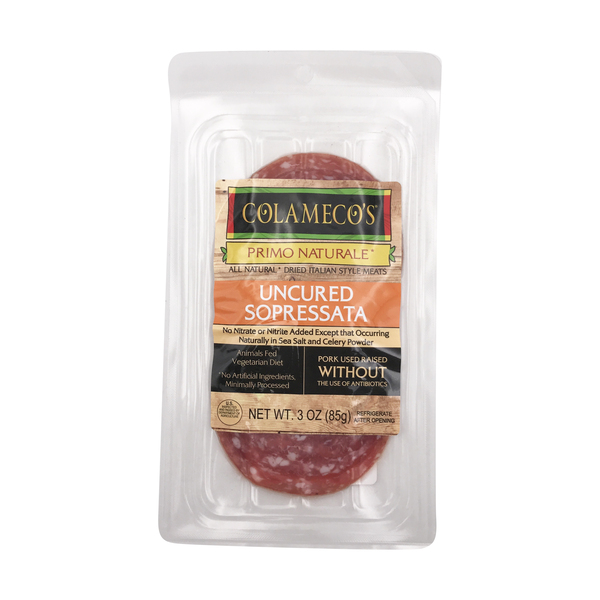 Colamecos Uncured Sopressata Slices Nutrition & Ingredients GreenChoice