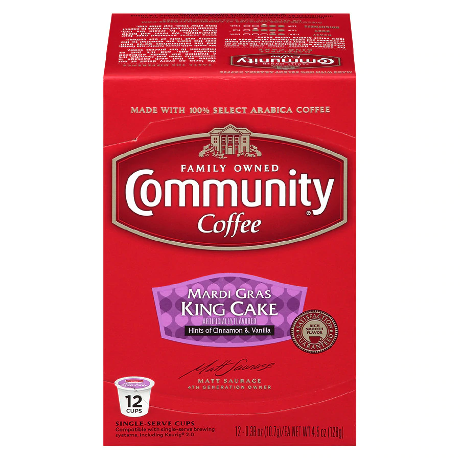 Community Coffee Single Serve Cups Mardi Gras King Cake Nutrition