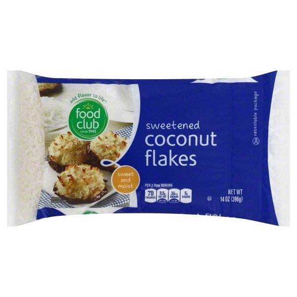 Food Club Sweetened Coconut Flakes Nutrition & Ingredients GreenChoice