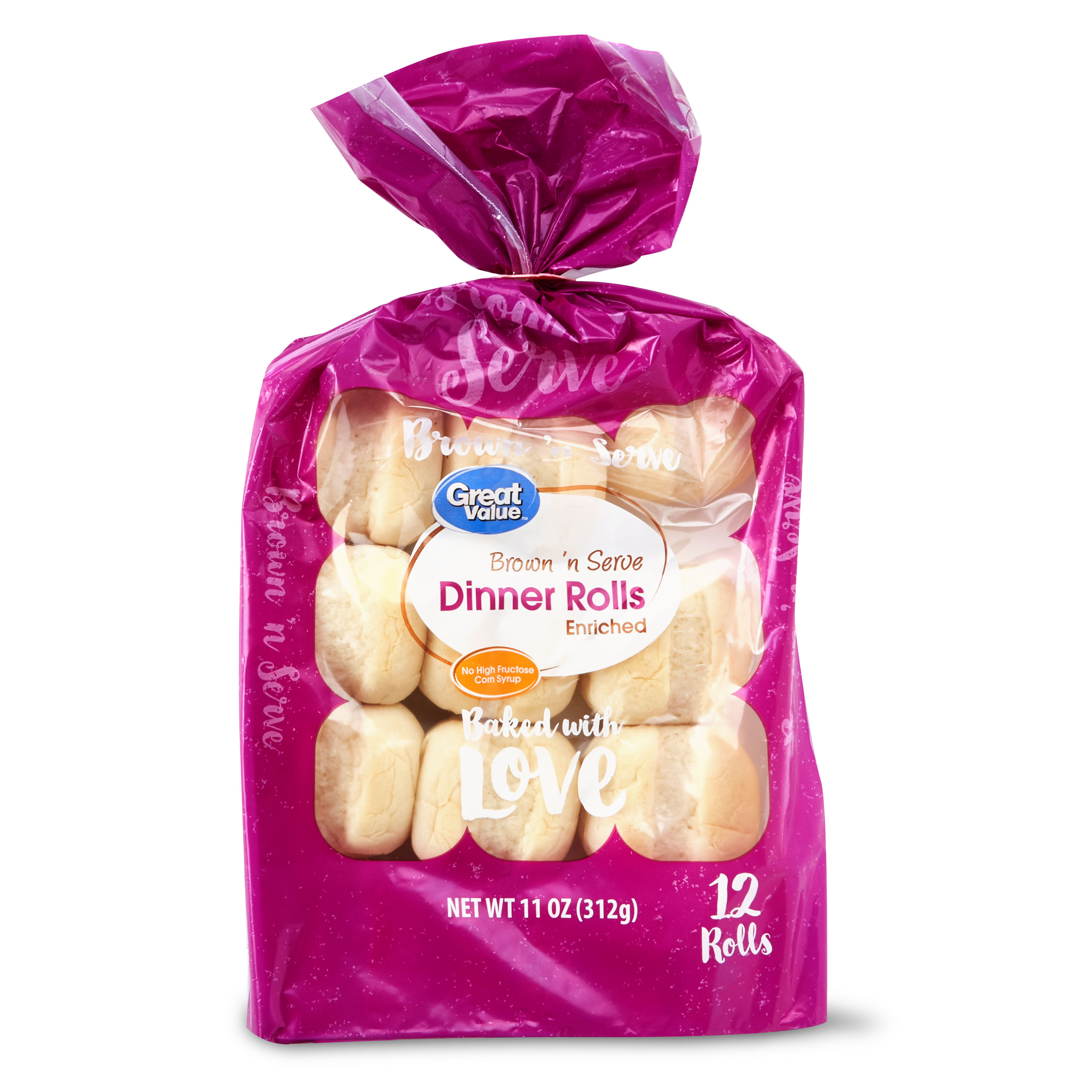 Great Value Brown 'n Serve Enriched Dinner Rolls Nutrition