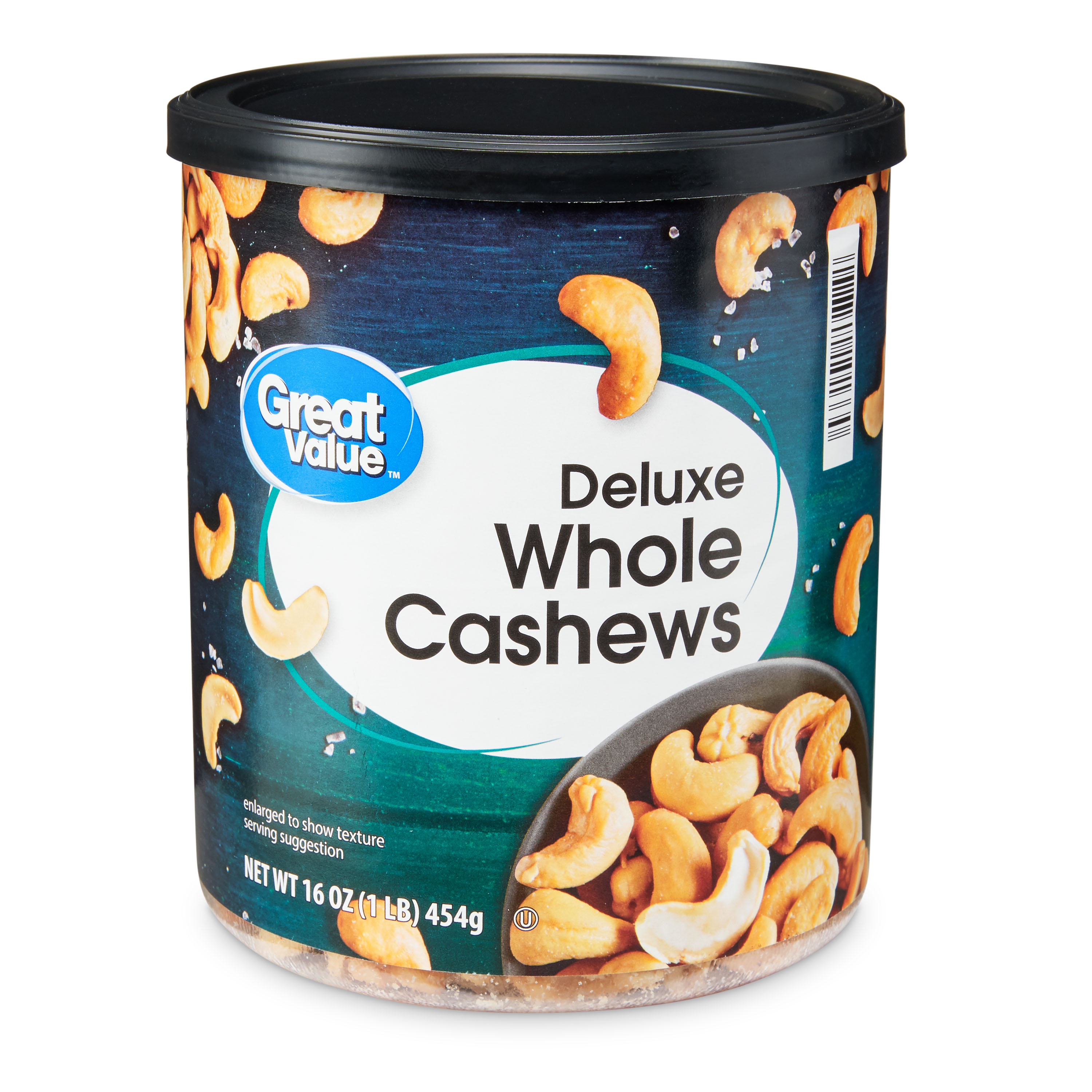 Great Value Deluxe Salted Whole Cashews: Nutrition & Ingredients ...