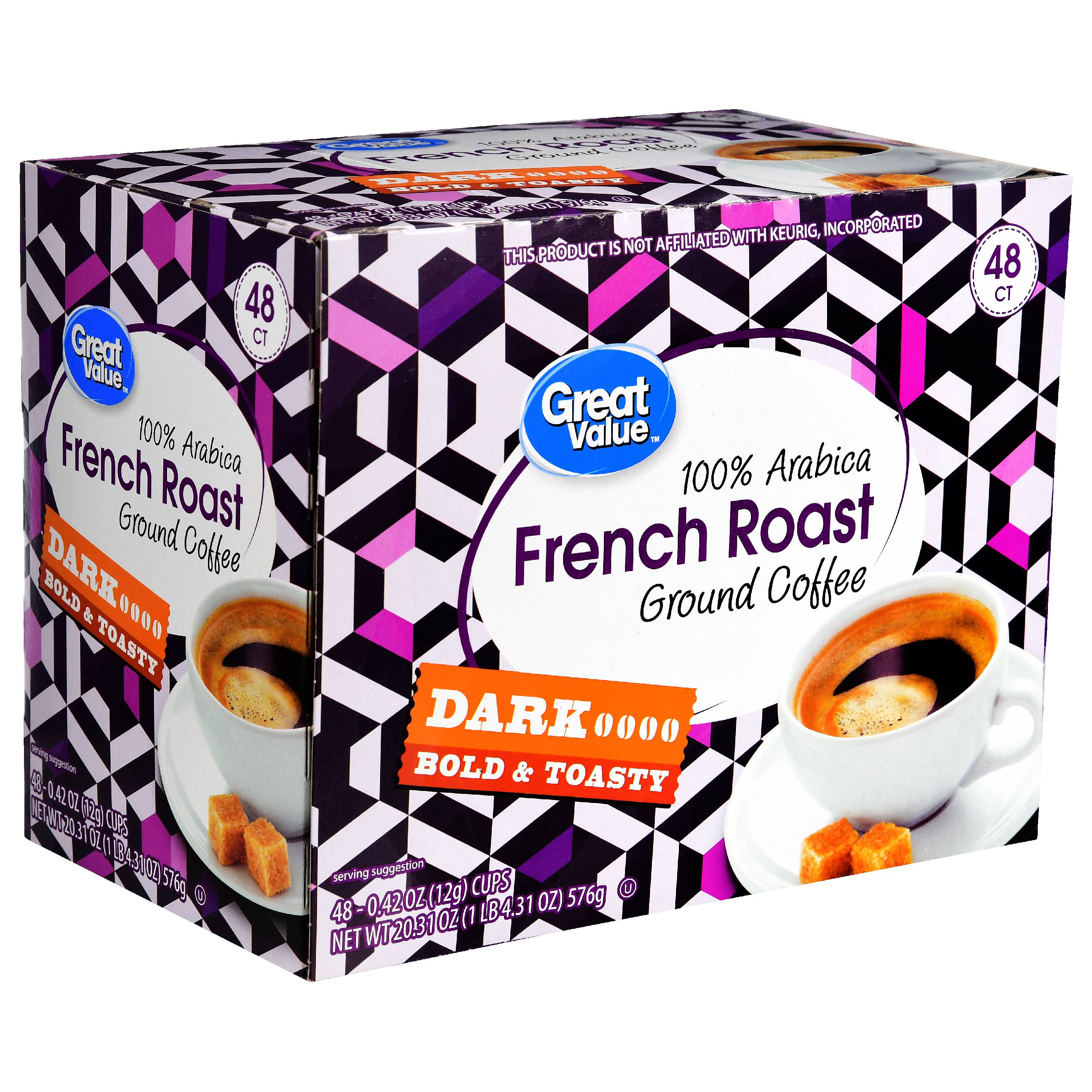 Great Value French Roast Single Serve Coffee Pods Dark Roast Nutrition