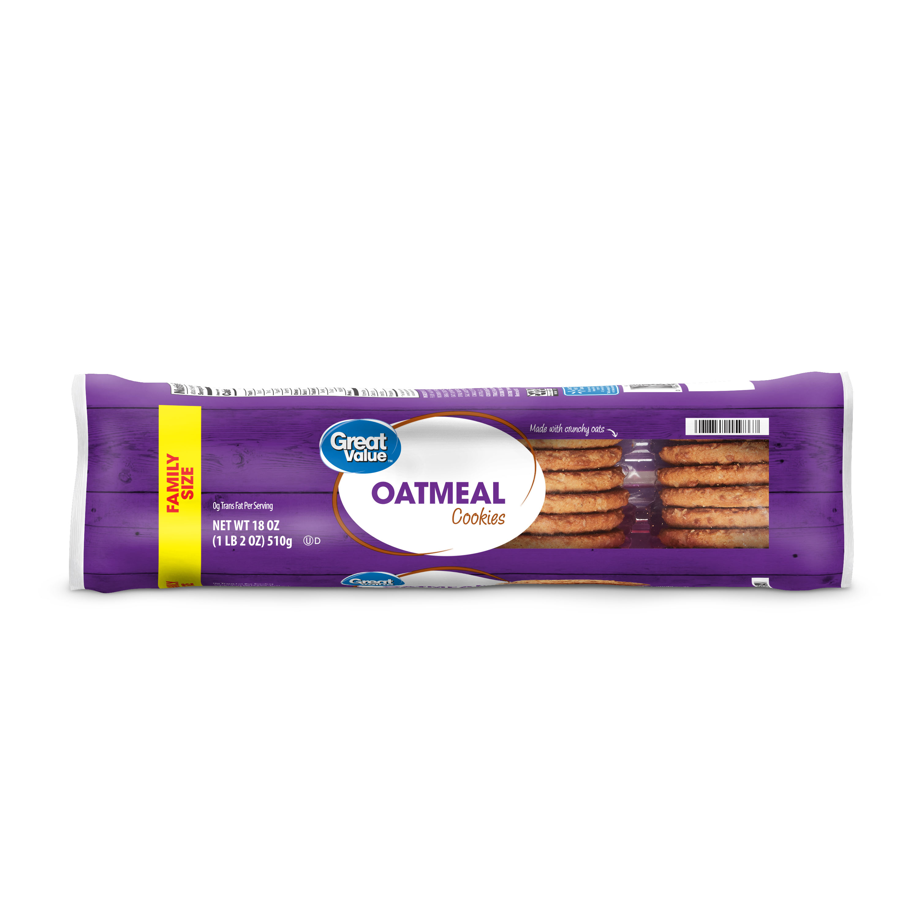 Great Value Oatmeal Cookies Family Size Nutrition & Ingredients