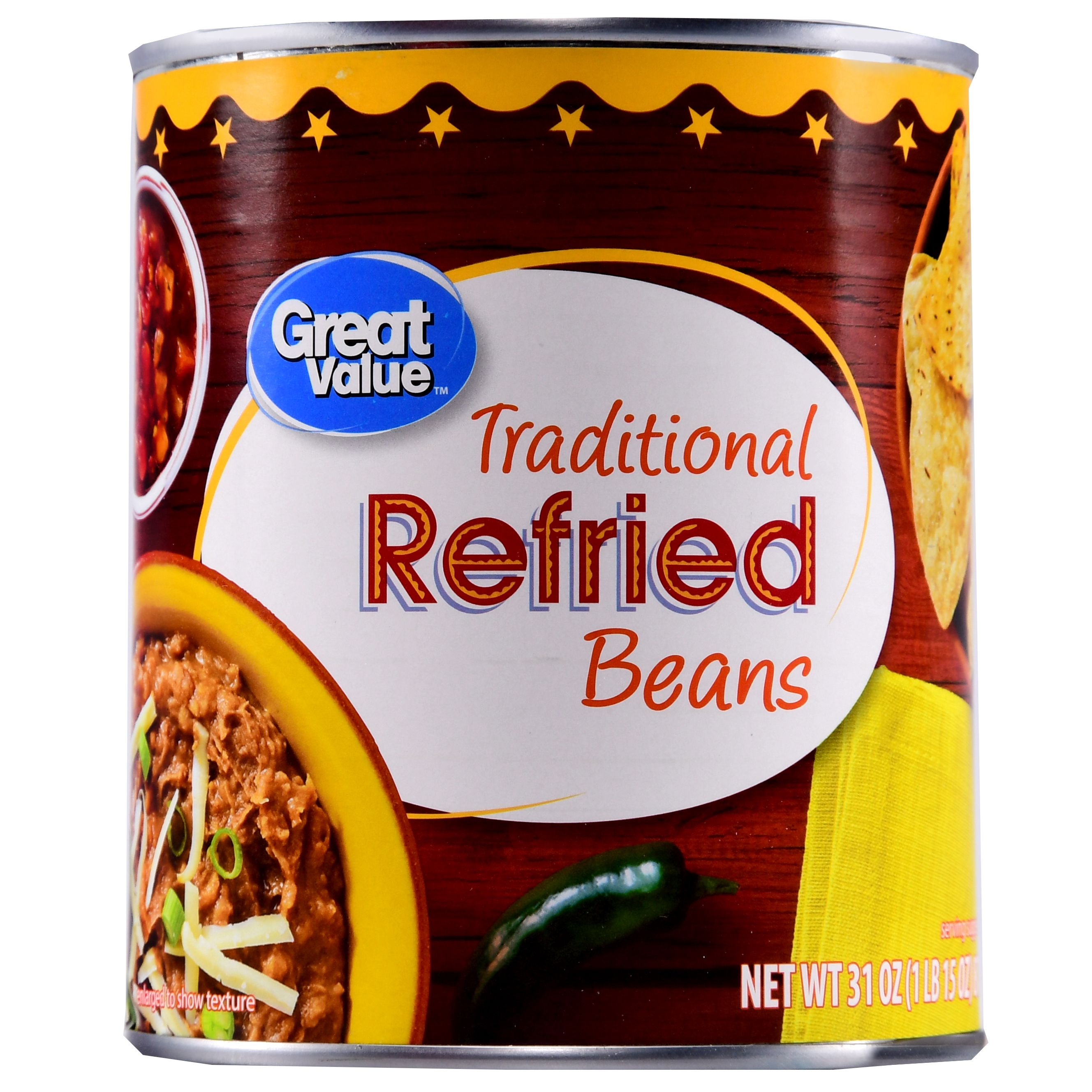 Great Value Traditional Refried Beans Nutrition & Ingredients