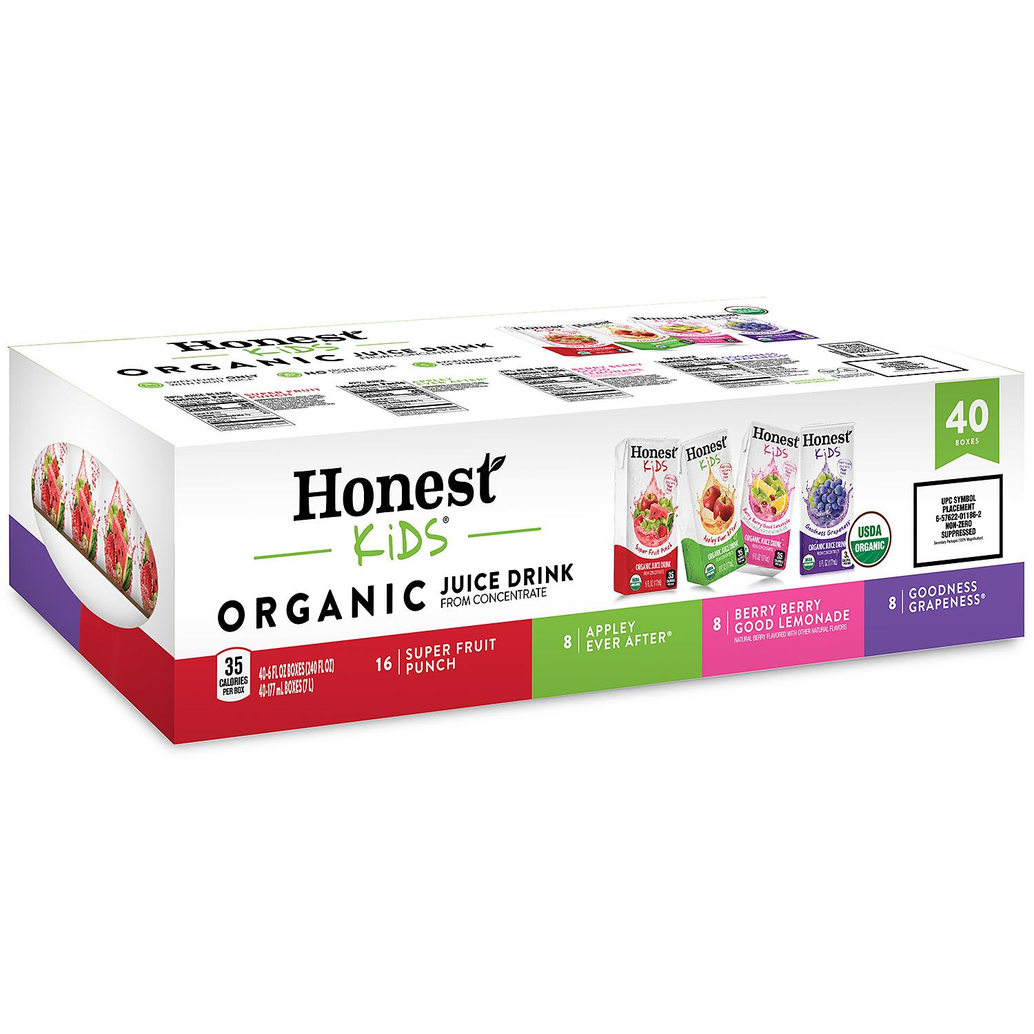 Honest Kids Organic Fruit Juice Drink Boxes Nutrition & Ingredients