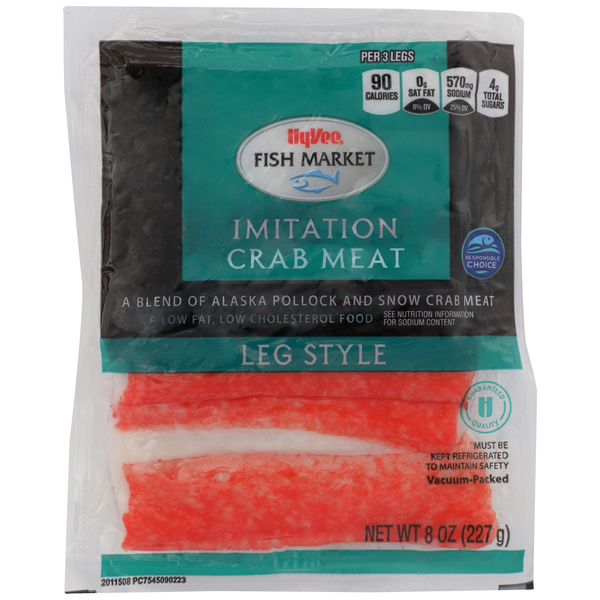 Hyvee Fish Market Imitation Crab Meat Leg Style Nutrition