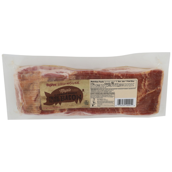 Hyvee Hickory House Maple Flavored Hardwood Smoked Thick Sliced Bacon