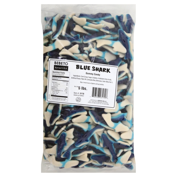 Buy Kervan Blue Shark Gummy Candy it's gluten free, low fodmap & keto