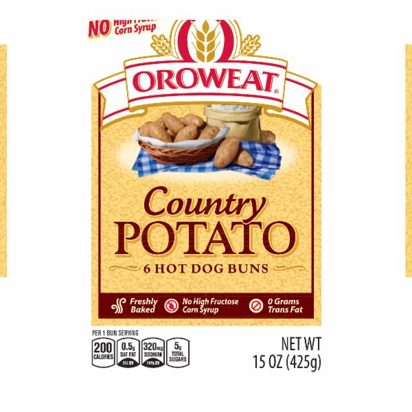 Oroweat Country Potato Hot Dog Buns Nutrition & Ingredients GreenChoice