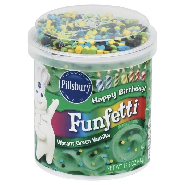 Pillsbury Funfetti Frosting Happy Birthday Vibrant Green Vanilla