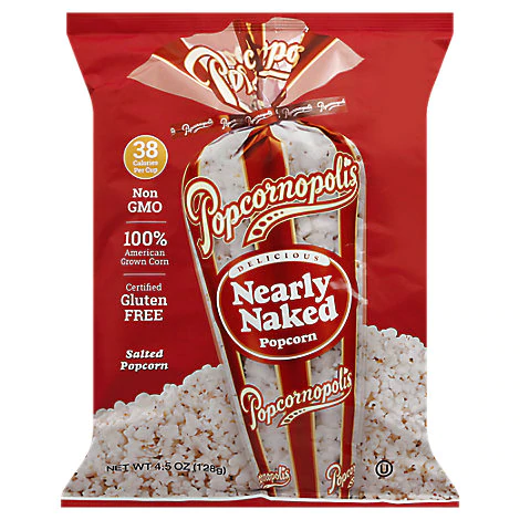 Popcornopolis Popcorn Gourmet Nearly Naked: Nutrition & Ingredients