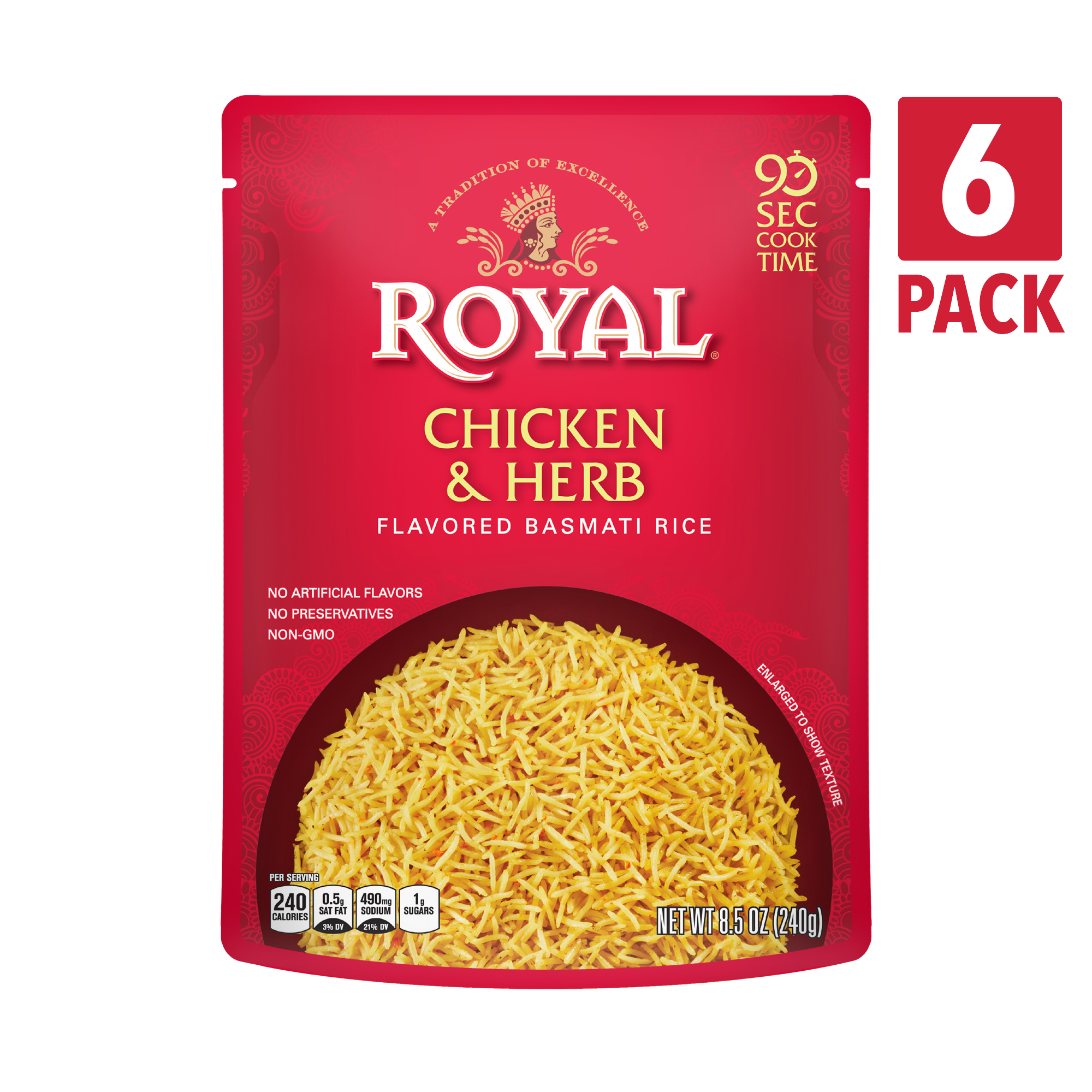 Ready To Heat Basmati Rice Rth Chicken & Herb Flavor: Nutrition ...