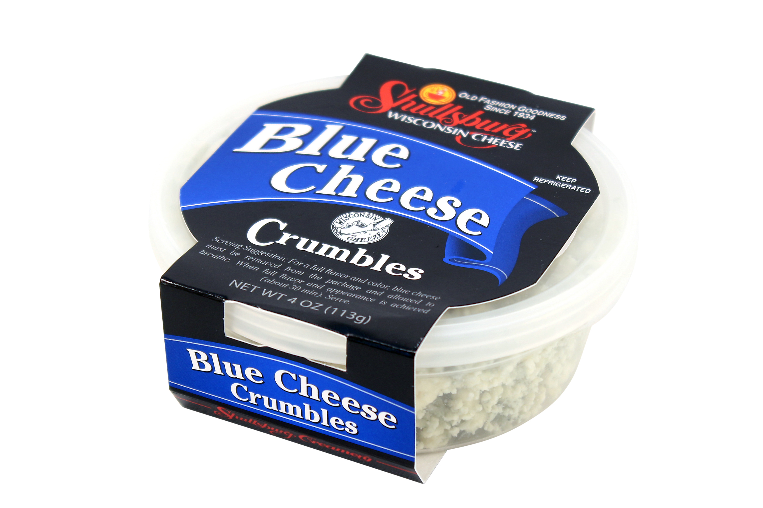 Shullsburg Creamery Natural Blue Cheese Crumbles Nutrition